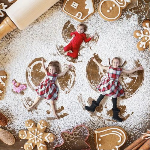 Gingerbread Cookie Backdrop, Christmas Flour Angels photo review