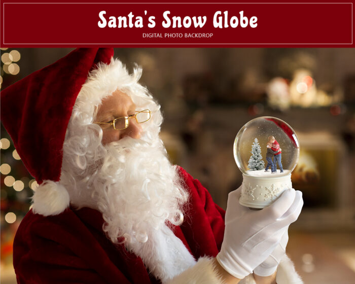 Santa Holding Snow Globe
